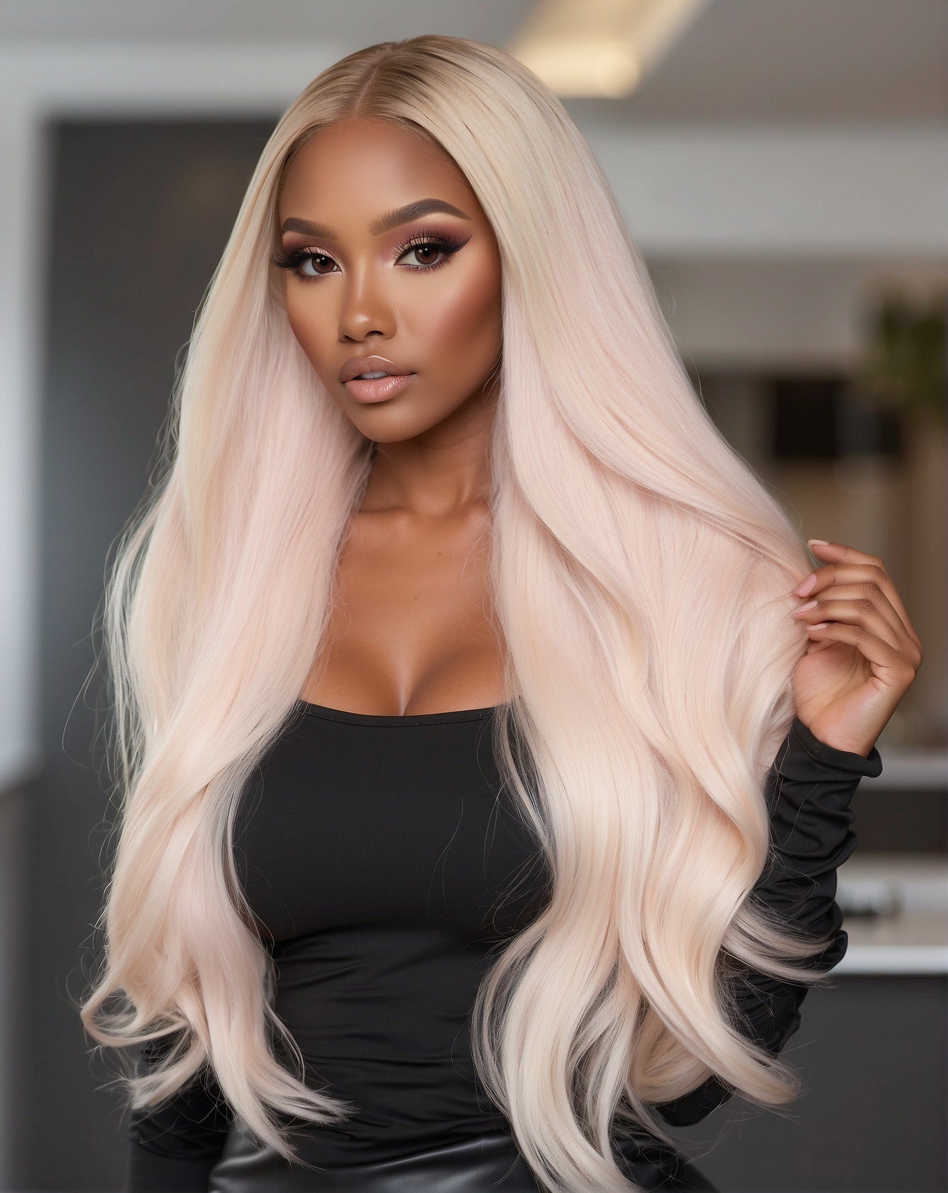 Blonde with brown roots 26"